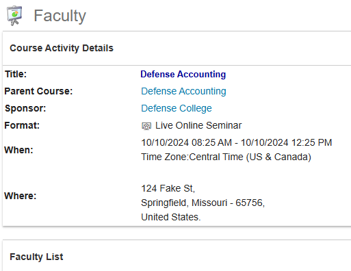 Adding faculty to a course activity